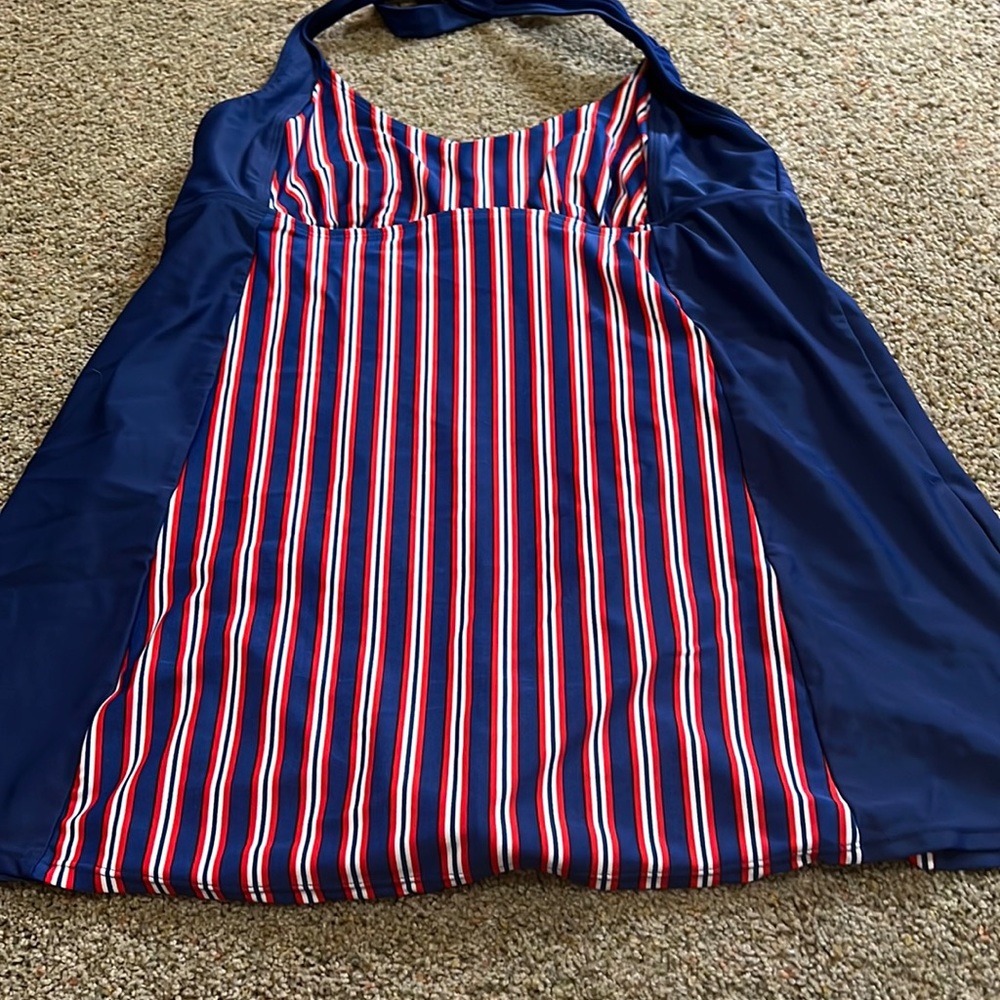 Basic editions navy blue swimsuit one piece size 16 no pads